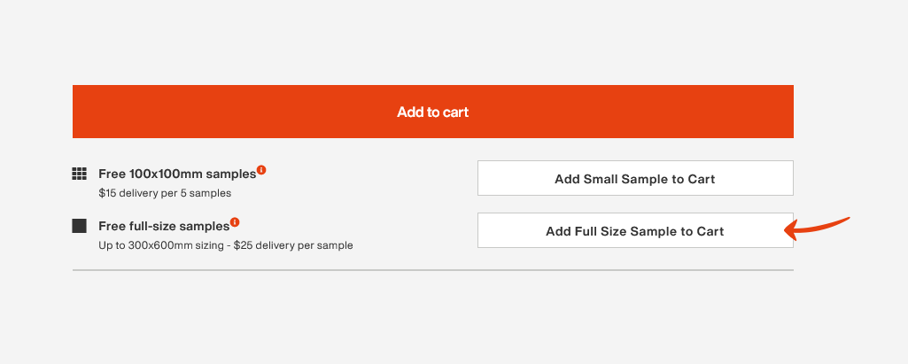 Add Full Size Sample to Cart