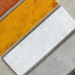 Brick-look tiles mimicking the rustic charm of exposed brickwork.