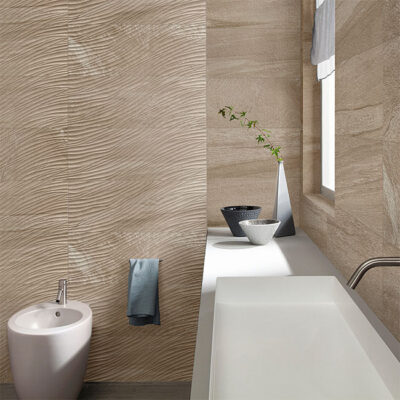Cape stone-look tile range inspired by ocean rock textures in soft natural tones.