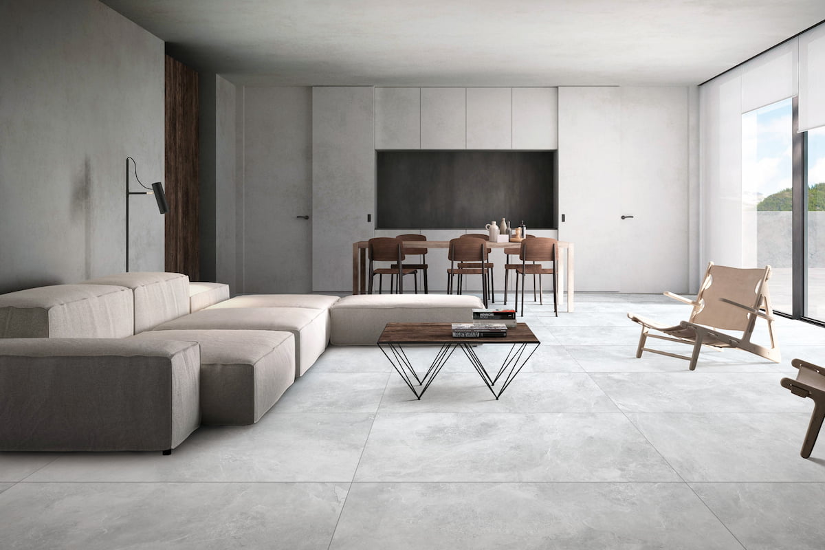 Caspian Grey 600x1200 in a communal area