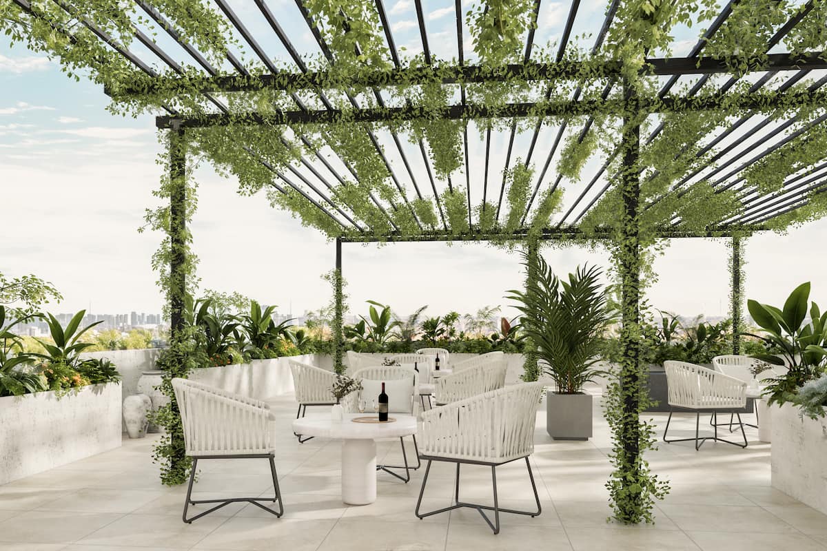 Caspian range on outdoor terrace