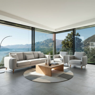 Cemento concrete-look tile range with subtle texture and speckled grain.