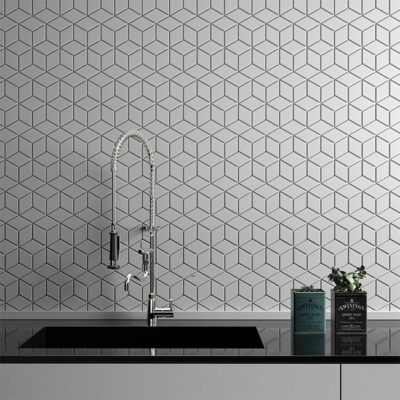 Diamond pressed-edge wall tile range offering sharp, elegant textured detailing.