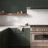 Diamond White Gloss Mosaic Tiles Splashback