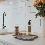 Farmhouse-style design featuring classic white subway tiles.