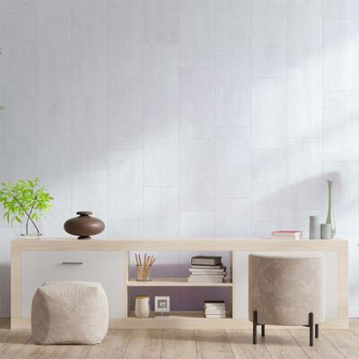 Gallery concrete-look tile range with smooth grain texture for industrial interiors.