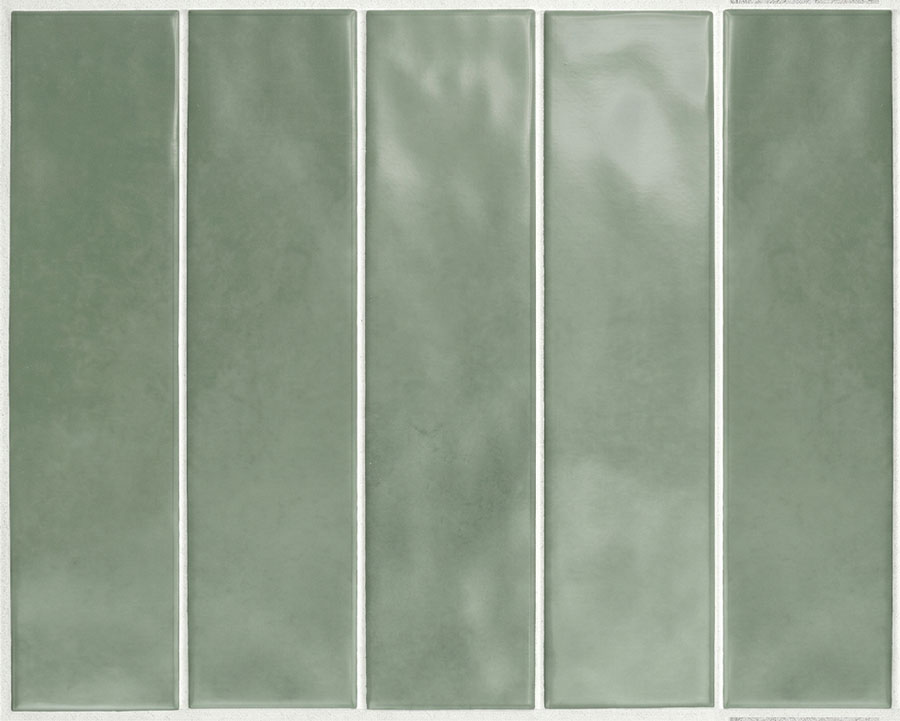 Green tiles and interior design elements showcasing the calming and natural qualities of green colour psychology