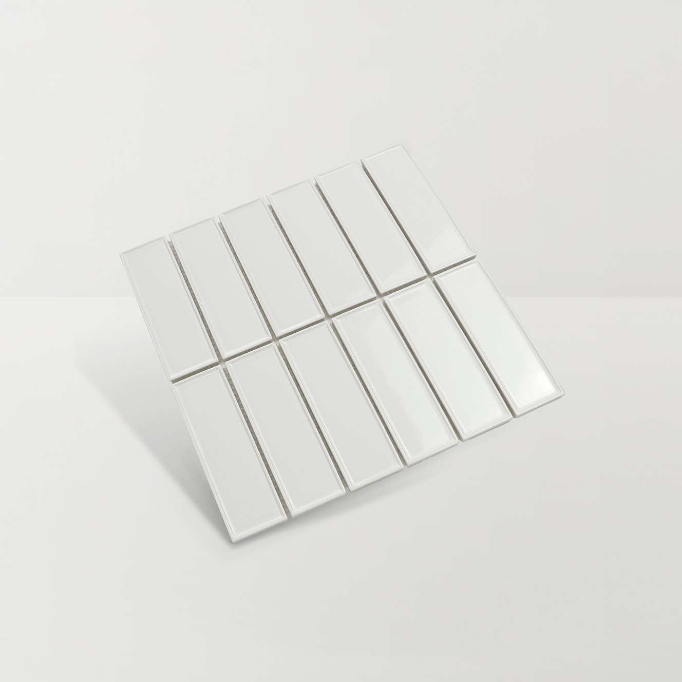 Angled photo of Luster White Mosaic