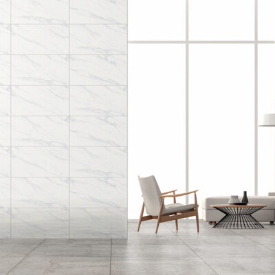 Marble glossy tile range featuring soft veining and subtle minimal elegance.