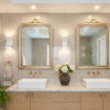 Neutral Taupe Gloss In Vertical Stack Laid Tile Pattern