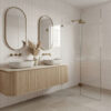 Neutral White Gloss In Earthy Bathroom