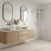 Neutral White Satin Natural Bathroom