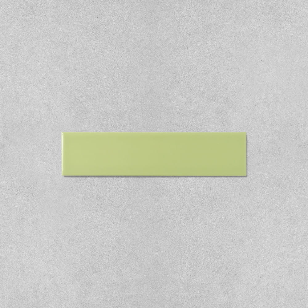 Pastella Grass green wall tiles with soft pastel tones and glossy finish