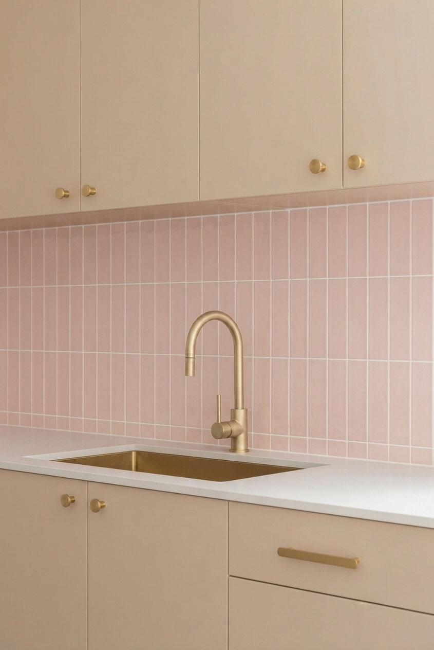 Pastella Pink Matt - Kitchen Splashback