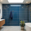 Pastella Sea Blue Glossy Contemporary Bathroom