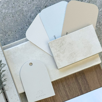 Pearl-coloured tiles with a subtle satin sheen