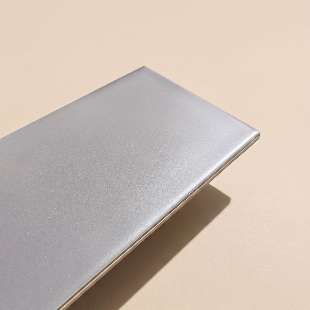 Satin finish porcelain tile with a subtle soft sheen