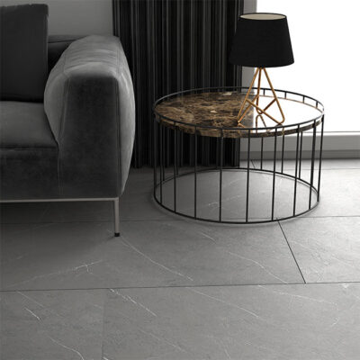Silver stone-look tile range with cool grey tones and understated elegance.