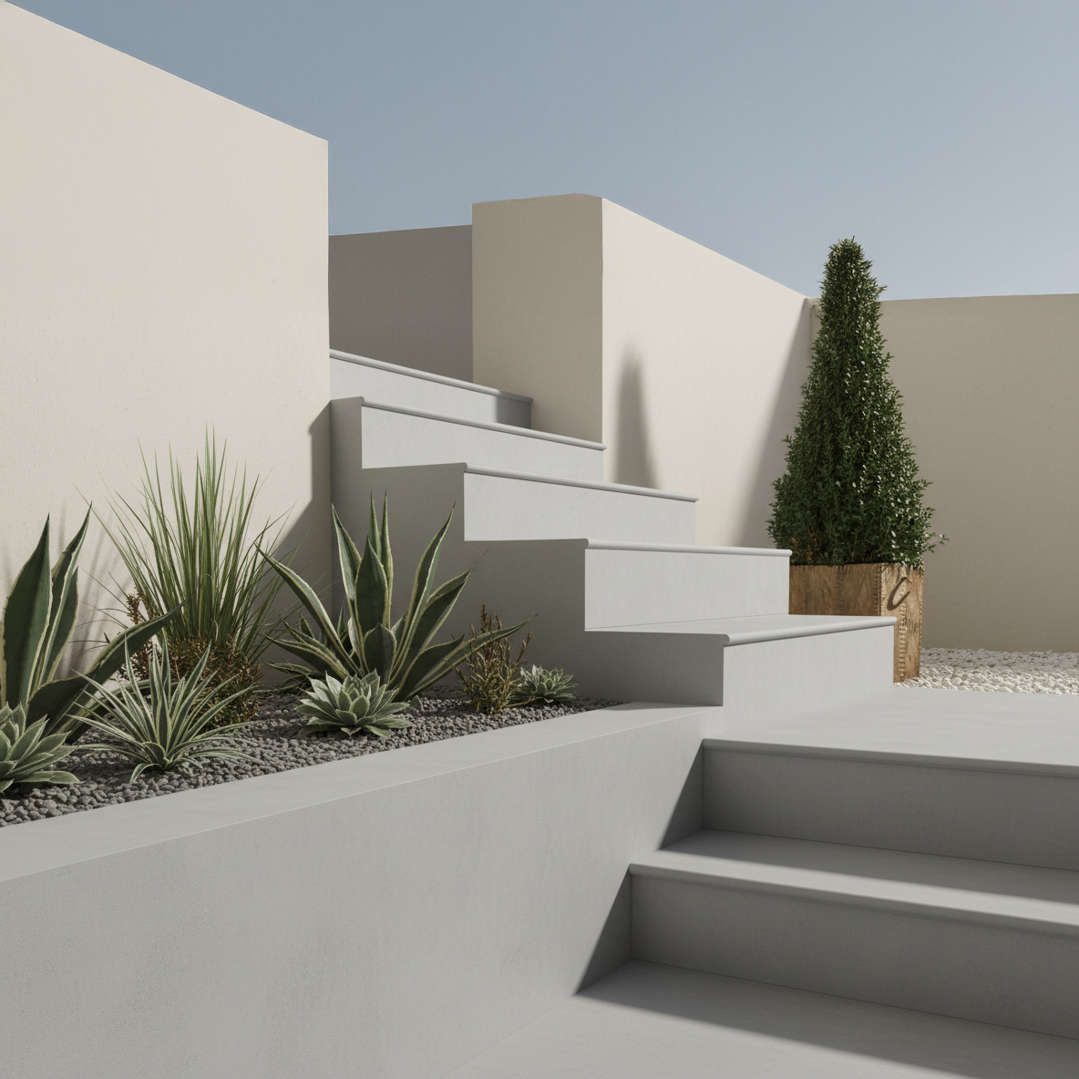 Outdoor stairs finished with Chicago range pavers showing slip resistance and durability.