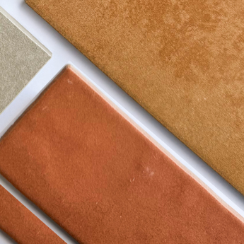 Warm terracotta-coloured tiles with earthy tone