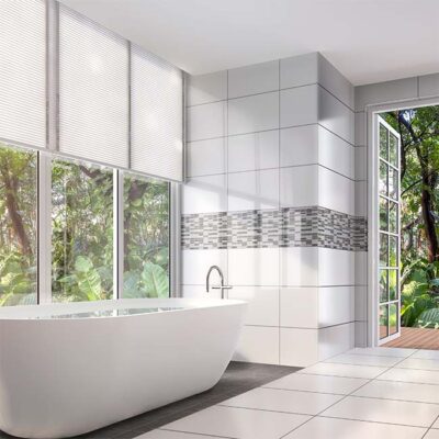 Whitehaven polished porcelain tile range with marble and stone-inspired elegance.